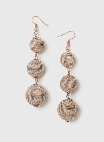 Dorothy Perkins Rose Gold Graduated Ball Drop Earrings