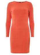 Dorothy Perkins Orange Button Shoulder Bodycon Dress