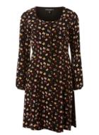 Dorothy Perkins Black Floral Button Tea Dress