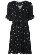 Dorothy Perkins Navy Floral Print Wrap Fit And Flare Dress