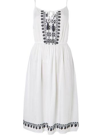 Dorothy Perkins *white And Navy Tassel Trim Maxi Dress