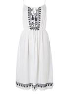 Dorothy Perkins *white And Navy Tassel Trim Maxi Dress