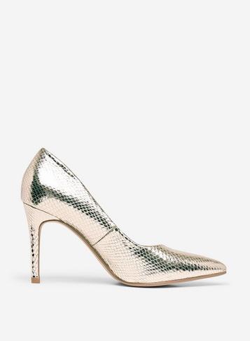 Dorothy Perkins Gold Danielle Court Shoes
