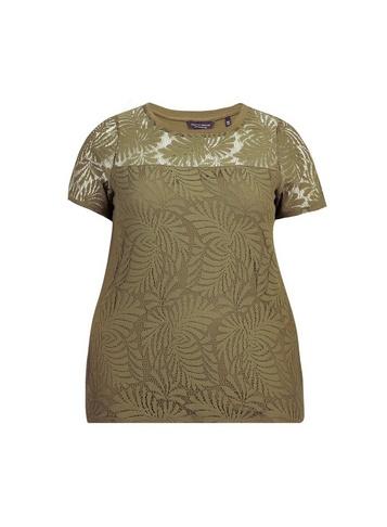 Dorothy Perkins *dp Curve Khaki Palm Lace Top