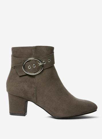Dorothy Perkins Wide Fit Grey 'argo' Buckle Boots