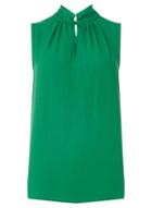 Dorothy Perkins *tall Green 'hannah' Twisted Sleeveless Top