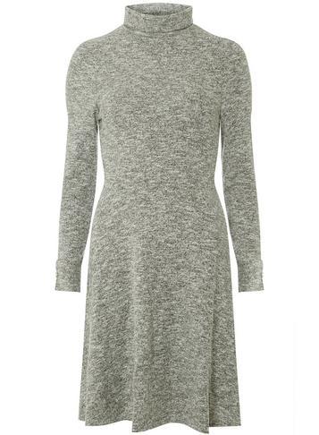 Dorothy Perkins Grey Brushed Long Sleeve Skater Dress