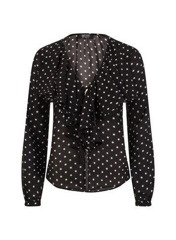 Dorothy Perkins *girls On Film Black Polka Dot Blouse