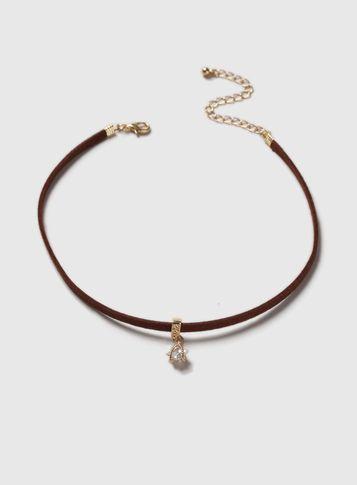 Dorothy Perkins Brown Cubic Zirconia Choker Necklace