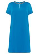 Dorothy Perkins Dp Curve Blue Embellished Neckline Shift Dress