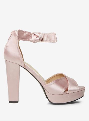 Dorothy Perkins *vero Moda Blush Rome Satin Sandals