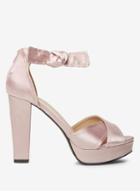 Dorothy Perkins *vero Moda Blush Rome Satin Sandals