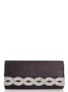 *quiz Black Satin Diamante Clutch Bag