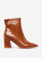Dorothy Perkins Tan Anica Crocodile Design Point Boots