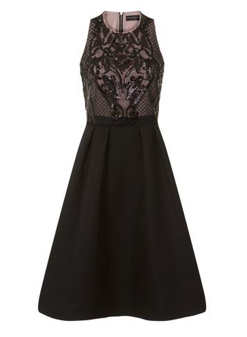 Dorothy Perkins *little Mistress Black And Nude Sequin Prom Dress