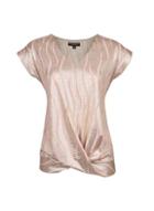 Dorothy Perkins Pink And Gold Twist Hem T-shirt