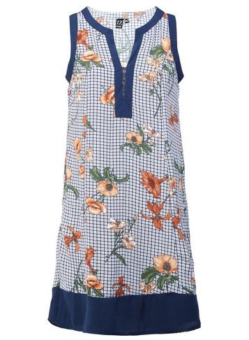 *izabel London Multi Colour Floral Print Grid Shift Dress
