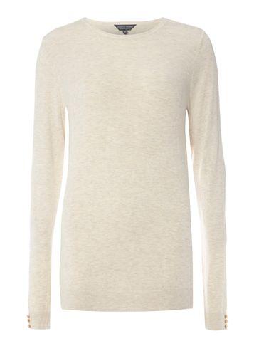 Dorothy Perkins *tall Oatmeal Button Shoulder Jumper