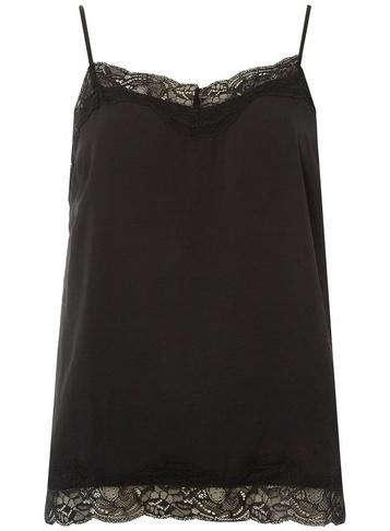 Dorothy Perkins *vila Black Strappy Lace Camisole Top
