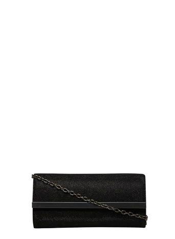 Dorothy Perkins Black Glitter 'brit' Clutch Bag