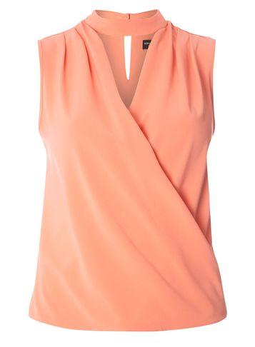 Dorothy Perkins Coral Choker Wrap Top