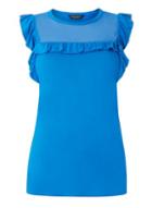 Dorothy Perkins Cobalt Ruffle Chiffon Top