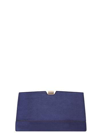 Dorothy Perkins Navy Faux Suede Frame Clutch