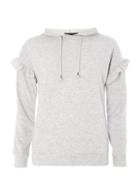 Dorothy Perkins Grey Ruffle Sleeve Hoodie