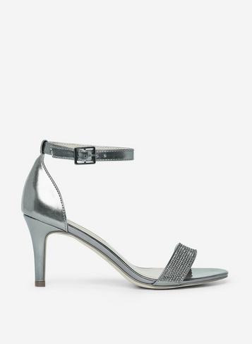 Dorothy Perkins Pewter Blinger Heeled Sandals