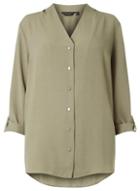 Dorothy Perkins *dp Curve Khaki Roll Sleeve Linen Shirt