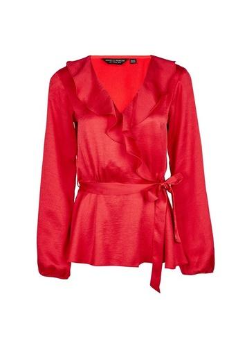 Dorothy Perkins Red Ruffle Wrap Top