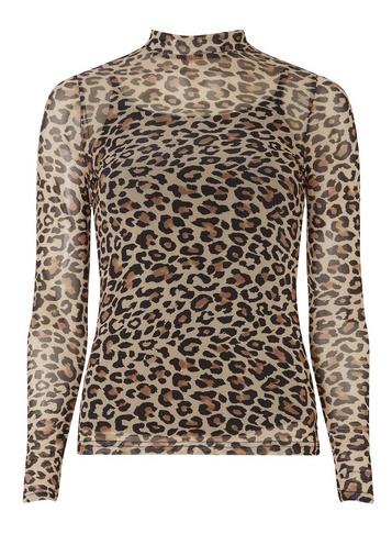 Dorothy Perkins Multi Coloured Leopard Print Mesh Top