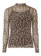 Dorothy Perkins Multi Coloured Leopard Print Mesh Top