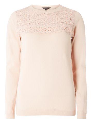 Dorothy Perkins Blush Broderie Yoke Jumper