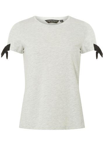 Dorothy Perkins Grey Marl Bow Sleeve T-shirt
