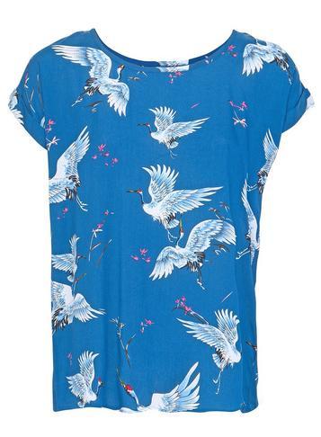 Dorothy Perkins *izabel London Blue Bird Print Shell Top