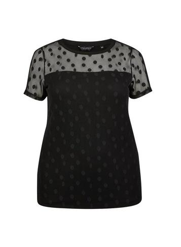 Dorothy Perkins *dp Curve Black Spot Print Lace Top