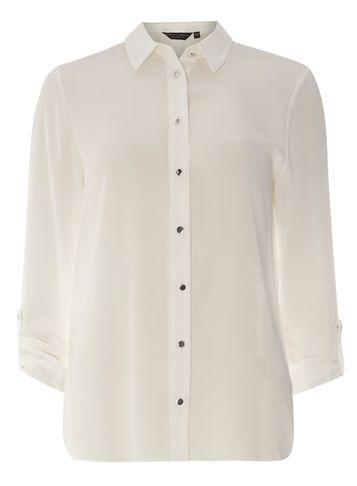 Dorothy Perkins Ivory Tab Roll Sleeve Shirt