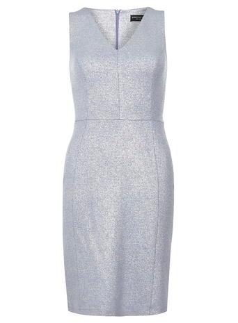 Dorothy Perkins Blue V Neck Shimmer Pencil