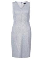 Dorothy Perkins Blue V Neck Shimmer Pencil