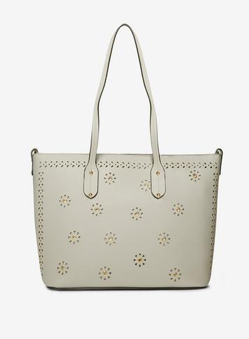 Dorothy Perkins Grey Laser Cut Detail Shopper Bag