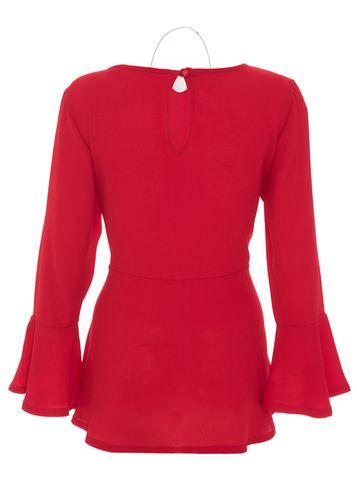 Dorothy Perkins *quiz Red Necklace Frill Top