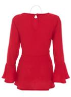 Dorothy Perkins *quiz Red Necklace Frill Top
