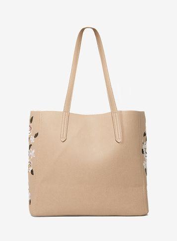 Dorothy Perkins Neutral Embroidered Shopper Bag