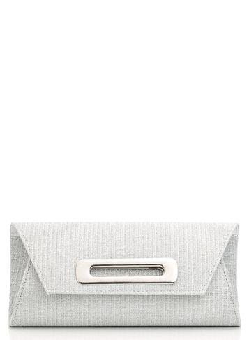 Dorothy Perkins *quiz Silver Striped Shimmer Clutch Bag