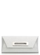 Dorothy Perkins *quiz Silver Striped Shimmer Clutch Bag