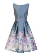 Dorothy Perkins *chi Chi London Grey Floral Print Prom Dress
