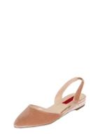 Dorothy Perkins *london Rebel Nude Velvet Sling Back Sandals