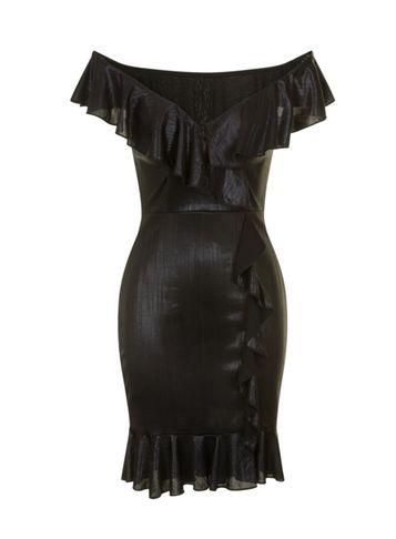 Dorothy Perkins *girls On Film Black Frill Hem Bodycon Dress