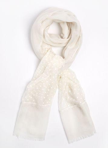 Dorothy Perkins Cream Spotted Mesh Scarf